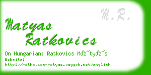 matyas ratkovics business card